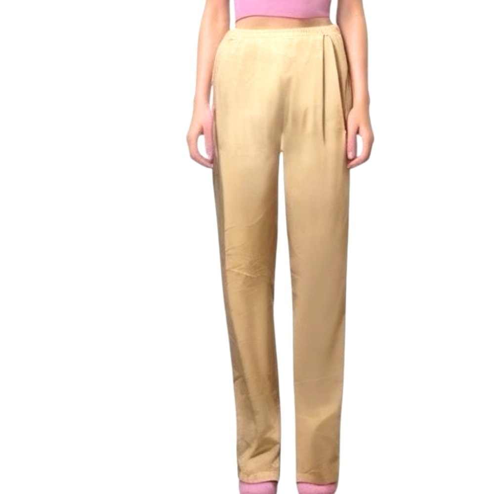 Meleose Studio Silk Pull On Pants Yellow M - Picture 7 of 7